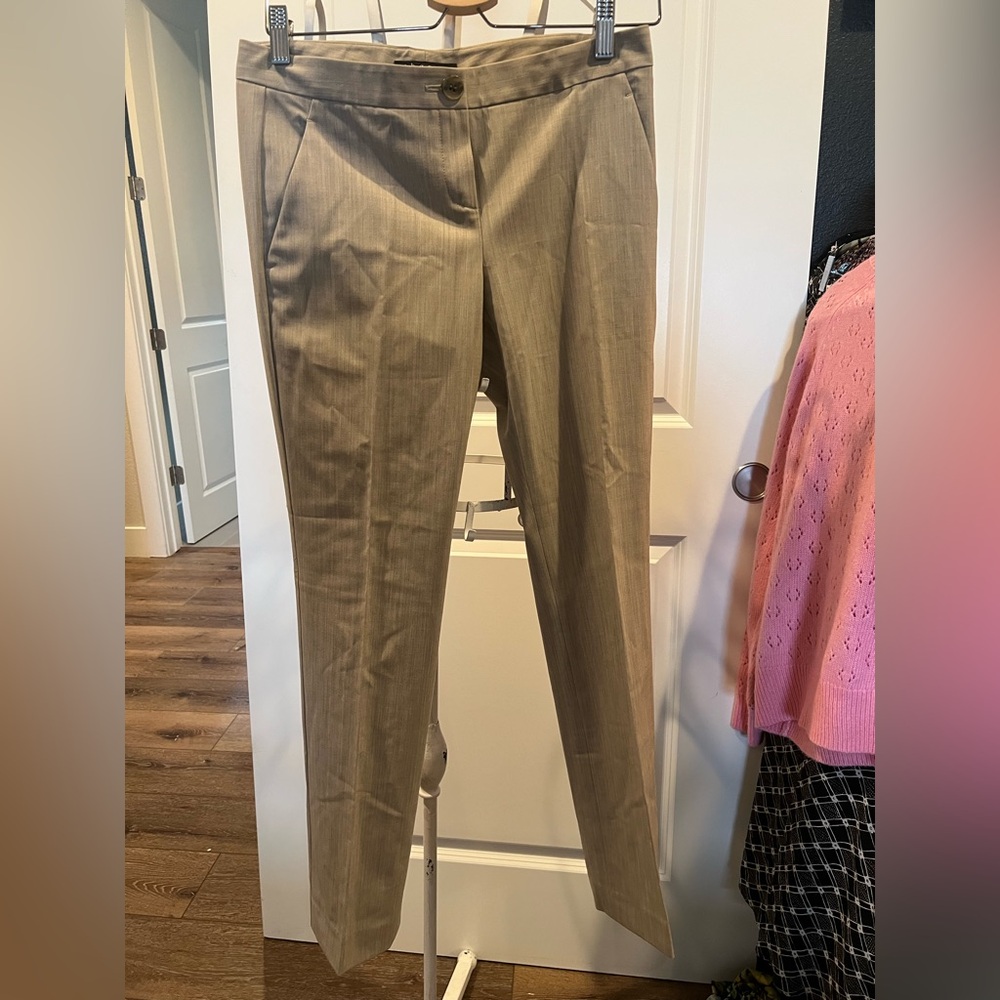 Theory Tan Women's Trousers wool size 2 classic pants‎ beige